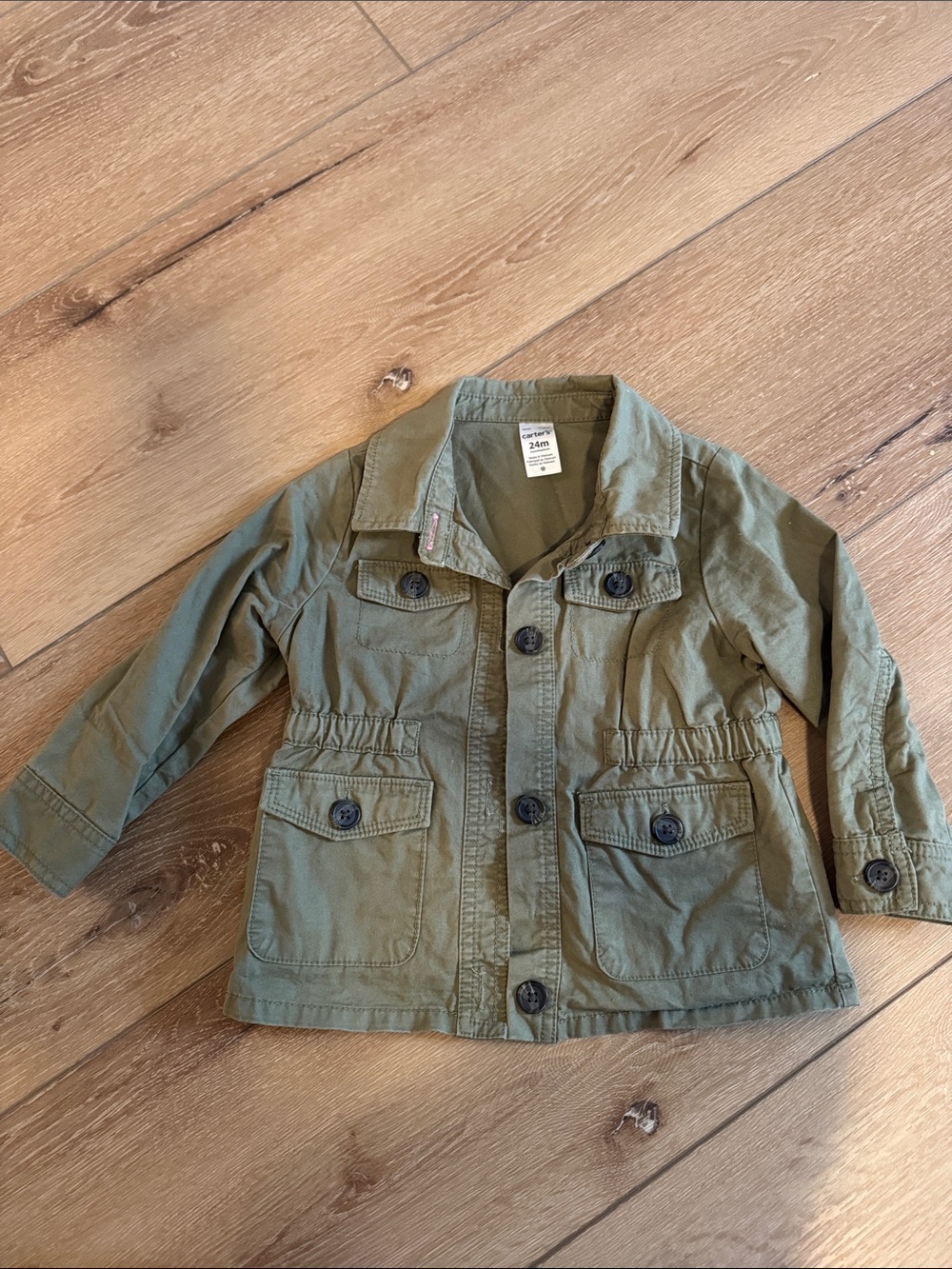 Carter's Olive Green Button-Front Kids Utility Jacket